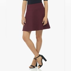 Rekucci Women's Ease in to Comfort Wide Waist Flared Flippy Skirt Luxe Ponte